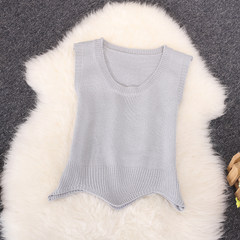 2017 new autumn and winter women's sweater, vest two pieces, fashionable lace dress, knitted fashionable suit tide S One-piece sweater [gray]