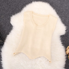 2017 new autumn and winter women's sweater, vest two pieces, fashionable lace dress, knitted fashionable suit tide S [single] Beige sweater