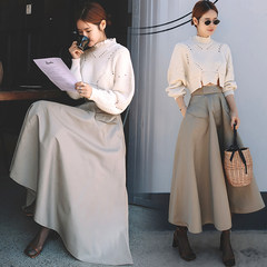 2017 autumn and winter new women's fashion knitwear two sets of winter tide a word skirt ladies suit female S Picture color