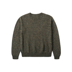 Ma Haimao collar sweater hedging big Yi Qiu Dong long sleeved blouse sweater female flower yarn tide S Olive green