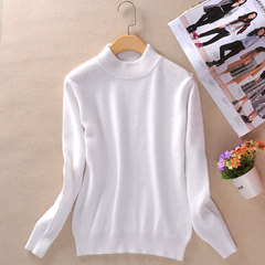 Autumn and winter half cashmere sweater female head short Cardigan Size loose knit sweater backing anti season clearance 3XL white