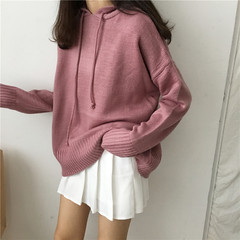 SIM sim2017, new winter wind all-match Hooded Sweater simple color coat of female students F Violet