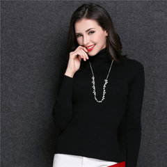 Shoot down 100 yuan today! Female short slim turtleneck sweater cashmere sweater knitted winter Turtleneck Shirt 3XL black