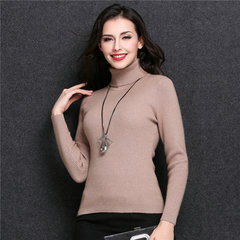 Shoot down 100 yuan today! Female short slim turtleneck sweater cashmere sweater knitted winter Turtleneck Shirt 3XL Camel