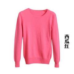Rob!! take 58 yuan!! winter fringe cashmere sweater female head short slim wool turtleneck half backing 3XL Watermelon red
