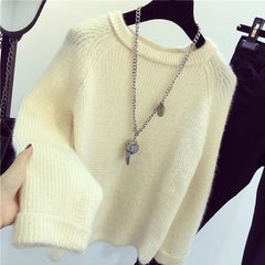 New winter sweater female students head sweater loose solid shirt Korean female coat thickening F New big sleeves of beige