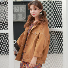 Autumn and winter new jeans coat, Korean retro Korean style college, wind width Songyuan, Su BF wind jacket, student jacket S Ginger