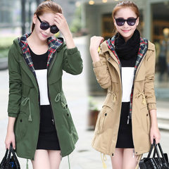 Every day special price, spring and autumn coat women 2017 autumn outfit, new style long windbreaker, Korean version of slim, big women dress 3XL Today's special gift