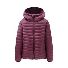 A new autumn and winter light jacket collar men size ultra slim slim portable youth jacket 3XL Wine red hooded money