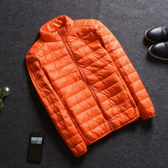 Autumn and winter season a thin jacket collar male size ultra thin and light young slim jacket tide 3XL orange