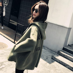 Wool coat female New Korean loose thin and long sections of students hooded sweet wool woolen coat S Picture yellow