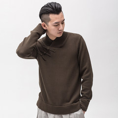 There are China wind carp costume male winter turtleneck sweater Mens Shirt male retro Pankou color M Olive green
