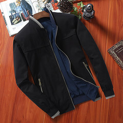 Every day special cotton, middle-aged and elderly men's coat thin, spring and autumn coat, wearing a pair of middle-aged loose jacket, Dad installed 3XL 015 black