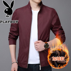 Men's coats in the autumn of 2017 new spring coat all-match mens jacket slim handsome Korean baseball uniform 3XL N525 thickening and finishing [red wine]