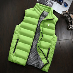 Special offer every day gilet winter down jacket cotton vest vest Korean cultivating new spring tide 3XL Grass green