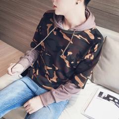 The fall of Europe Street Hoodie Chinese wind Harajuku Wu Yifan with hip hop long sleeved Pullover men jacket S Camouflage Hoodie Brown