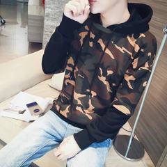 The fall of Europe Street Hoodie Chinese wind Harajuku Wu Yifan with hip hop long sleeved Pullover men jacket S Camouflage Hoodie black