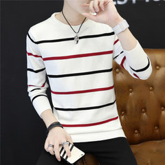 Men's sweater T-shirt 2017 men's knitted sweater embroidered in autumn and winter Chinese wind down the line. 3XL white