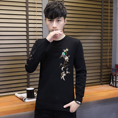 Men's sweater T-shirt 2017 men's knitted sweater embroidered in autumn and winter Chinese wind down the line. 3XL Branch