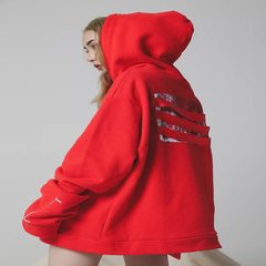 GRKC three black hooded sweater cashmere with chic BF JONY J China loose wind tide brand has the same hip hop S / official genuine Red/ red (with velvet)