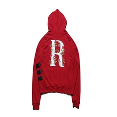 A God is not hip-hop in New York GRKC rose three with side embroidery Sweater Hoodie BF wind China men and women lovers S gules