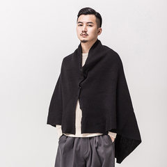 A new male carp in the long winter cloak cloak Chinese loose coat scarf scarf male Cape Wind F black