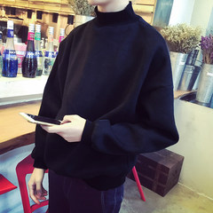 A male Korean students with cashmere sweater fashion coat BF ulzzang and thickened sleeve head loose and long sleeve M black