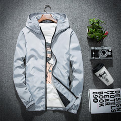 Jacket men's spring and autumn, 2017 new Korean version, leisure trend, self cultivation, handsome autumn clothing, young Baseball Jacket 3XL gray