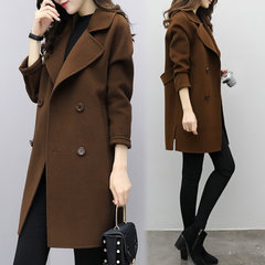 Wool coat 2017 female new autumn and winter in the long section of Korean cocoon small size loose woolen coat XS Coffee
