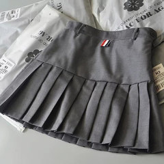 And the wind - all-match Institute wind material TB A high quality suit pleated skirt skirt skirt pants 1 yards (recommended 80~88 Jin XS) Dark grey [without underpants]