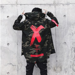 2017 spring and autumn new men's casual jacket camouflage jacket all-match trend of Korean students handsome men M gules