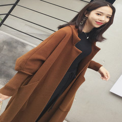 10.3 Korea Youxuan 9a11c loose double mercerized wool coat thin coat bat sleeve F Caramel color