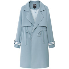 MG elephant long autumn 2017 new girls windbreaker jacket fashion temperament small European coat tide station M blue