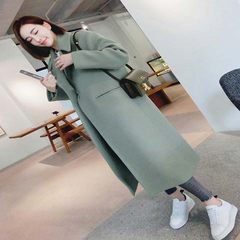 Big code fur coat, female fat mm2017 new 200 catties add fertilizer, increase the length of the Korean version of autumn and winter coat 3XL Green beans (cotton section)