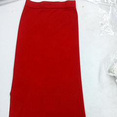 In autumn and winter long after the split knitting bag skirt bag hip skirt slim dress female high waisted skirt step skirt M Big red