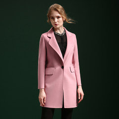 Two girls long cashmere coat 2017 new high-end handmade Korean winter season coat clearance M/160 [suggest 110 pounds to wear] Pink