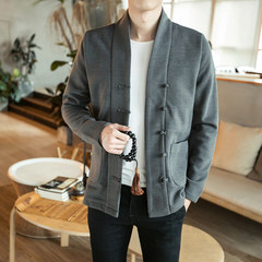 The fall of men's jacket leisure coat 2017 new clothes, the trend of Chinese men's costume China wind 3XL Light grey