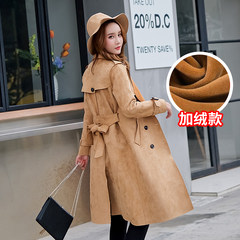 Girls coat Long Korean spring 2017 new suede coat and Luo Zijun same paragraph Add 39 yuan to send sweater Khaki and cashmere