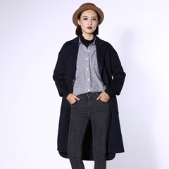 Double cashmere coat girls long Irina international new winter coat 5536 Korean wool double Nigeria S Midnight blue