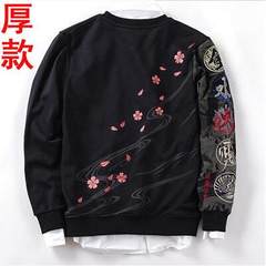 Every winter wind Chinese thick section special offer Mens loose sweater coat size Japanese embroidery carp head - set M (rich fish) Five Wheels Black