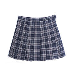 2017 new skirt skirt skirt lattice anti A word waist wind autumn female college tennis skirt 3XL Navy