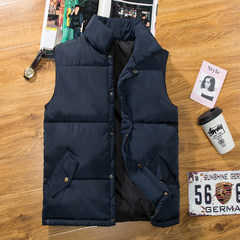 Male youth Winter vest down cotton vest vest and a couple of thickening trend all-match Kanjian jacket. 4XL 1002 blue