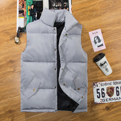 Male youth Winter vest down cotton vest vest and a couple of thickening trend all-match Kanjian jacket. 4XL 1002 gray