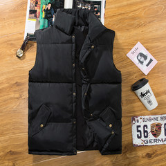Male youth Winter vest down cotton vest vest and a couple of thickening trend all-match Kanjian jacket. 4XL 1002 black