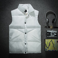 Male youth Winter vest down cotton vest vest and a couple of thickening trend all-match Kanjian jacket. 4XL ZH5833 white