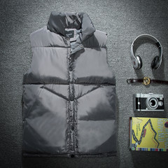 Male youth Winter vest down cotton vest vest and a couple of thickening trend all-match Kanjian jacket. 4XL ZH5833 gray