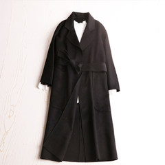 2017 new girls long cashmere coat with a song of joy 2 woolen jacket Jiang Xin Fan Shengmei S black