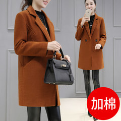 Wool coat, long. 2017 new autumn and winter fashion slim slim long sleeved woolen coat female winter 3XL caramel