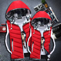 The new couple down cotton vest for men and Korean youth tide slim Jacket Mens vest vest thickening S80-95 Jin 602 red