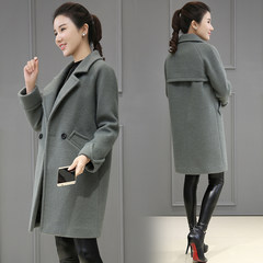 Autumn and winter clothing in the long wool coat 2017 new Korean short girl cocoon woolen coat in South Korea S Grey green